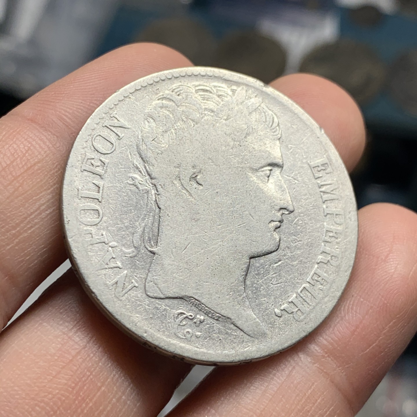 《竞宝斋》第51场-本周日，周一2场连拍（全场不限金额包邮） 法国1810-A年拿破仑一世5法郎大银币 