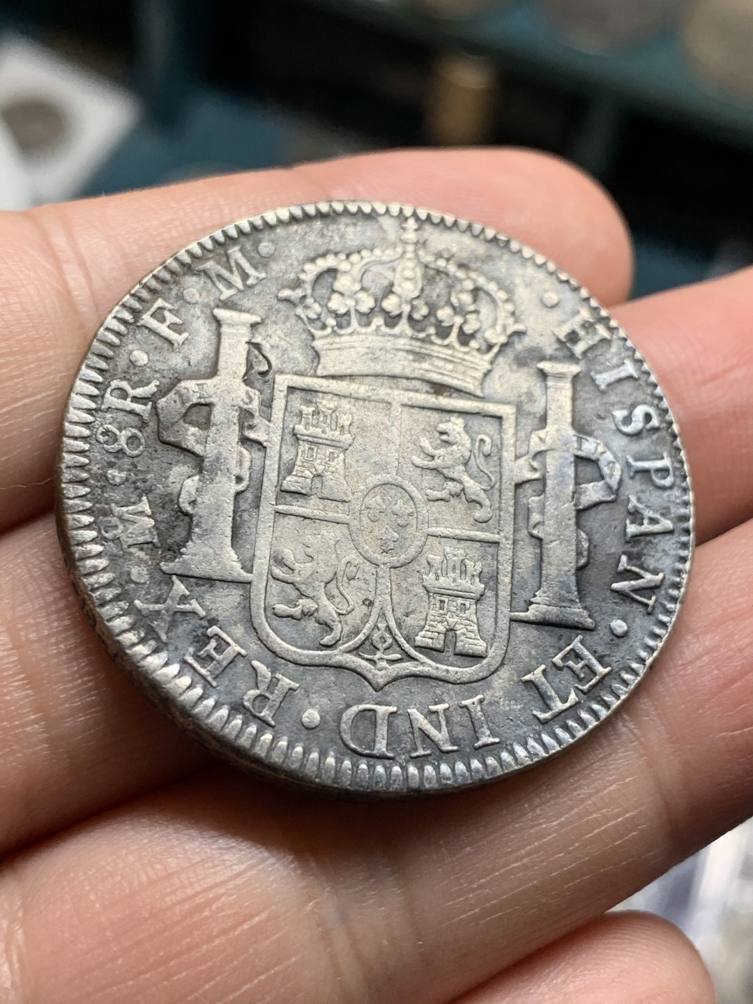 《竞宝斋》第51场-本周日，周一2场连拍（全场不限金额包邮） 西属墨西哥 卡四 1794 双柱8R 银币