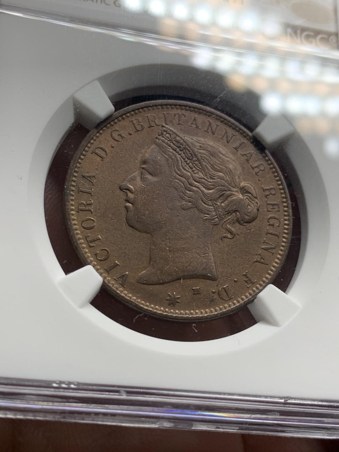 《竞宝斋》第51场-本周日，周一2场连拍（全场不限金额包邮） NGC AUD 1877 泽西1/12先令 铜币  