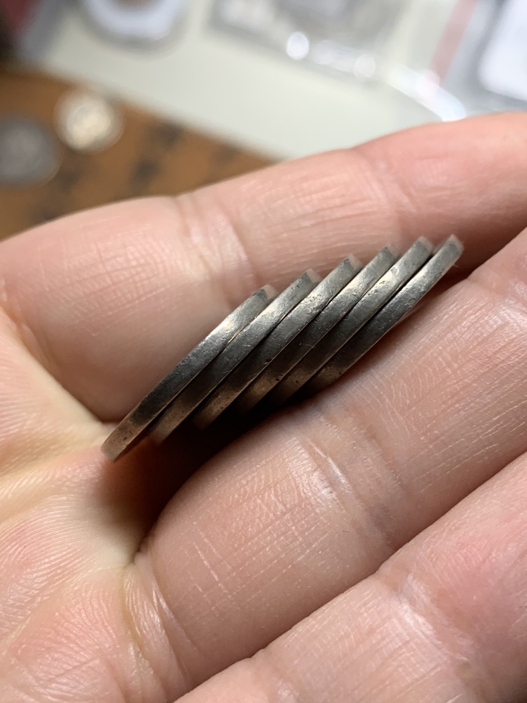 《竞宝斋》第51场-本周日，周一2场连拍（全场不限金额包邮） 美国印地人牦牛5美分镍币6枚