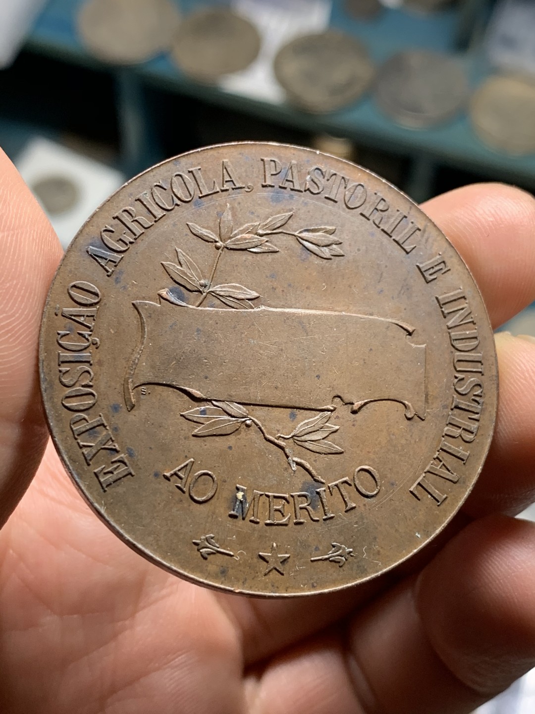 《竞宝斋》第51场-本周日，周一2场连拍（全场不限金额包邮） 法国 1902年 大头妹 铜章 46.4mm 41.4克 