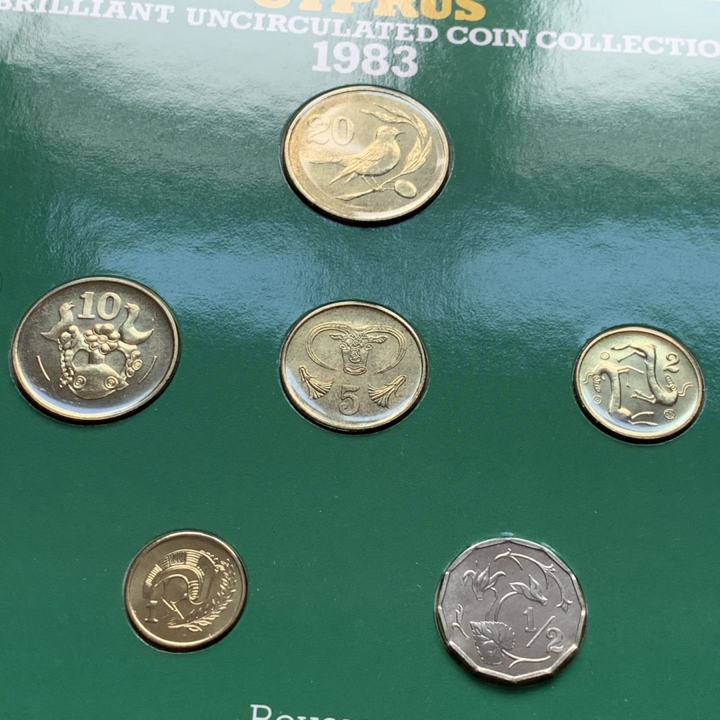 《竞宝斋》第51场-本周日，周一2场连拍（全场不限金额包邮） 塞浦路斯1983年清年份官方原装套币BU 半分-20分6枚全套独年版 克劳斯编号MS16