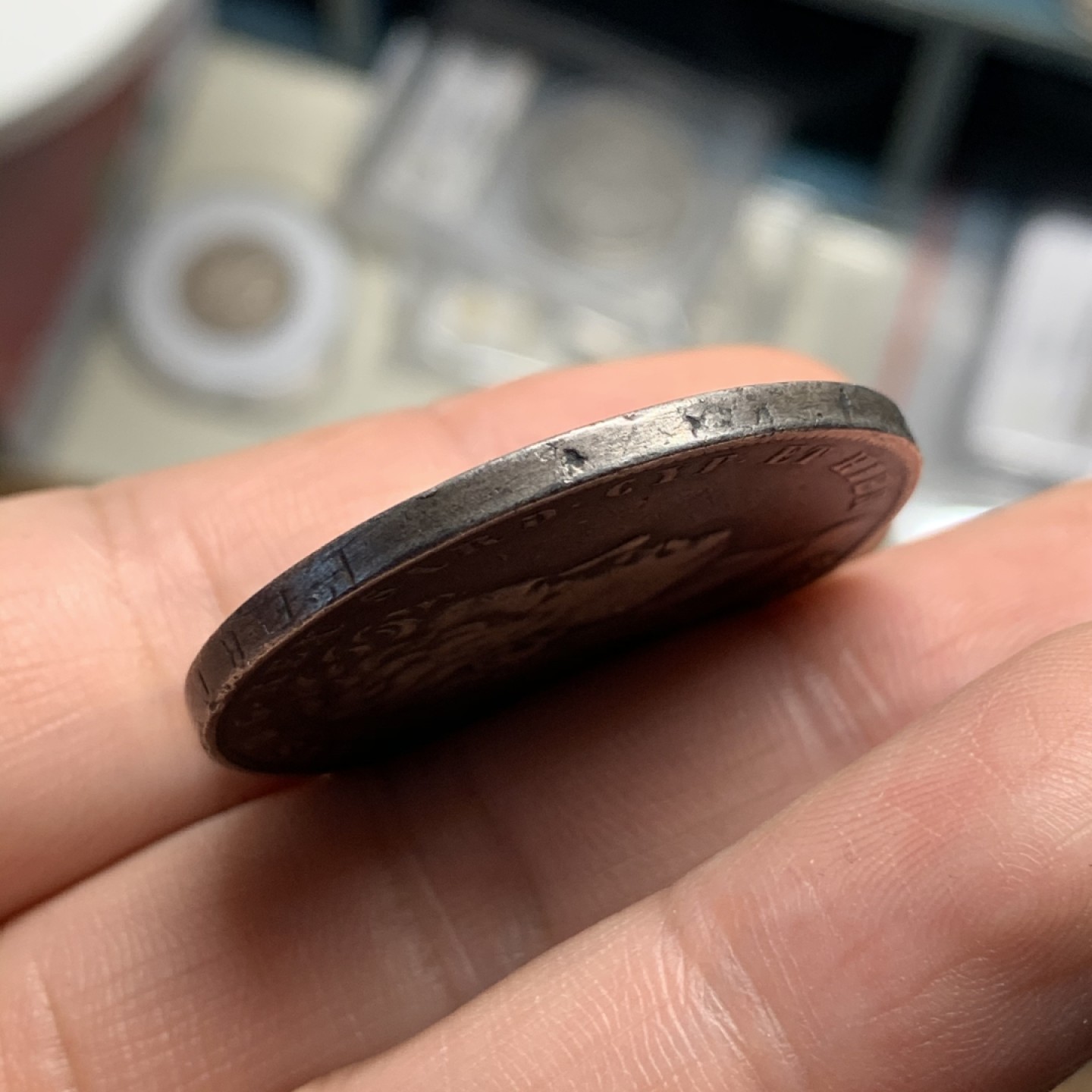 《竞宝斋》第51场-本周日，周一2场连拍（全场不限金额包邮） 意大利萨丁岛1844-P年5里拉大银币 黑包浆 一流的味道