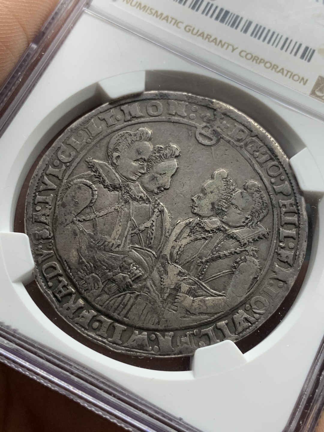 《竞宝斋》第51场-本周日，周一2场连拍（全场不限金额包邮） （NGC唯一冠军分） NGC XF45 1612年德国萨克森老泰勒 传说中的四个老头吹牛皮