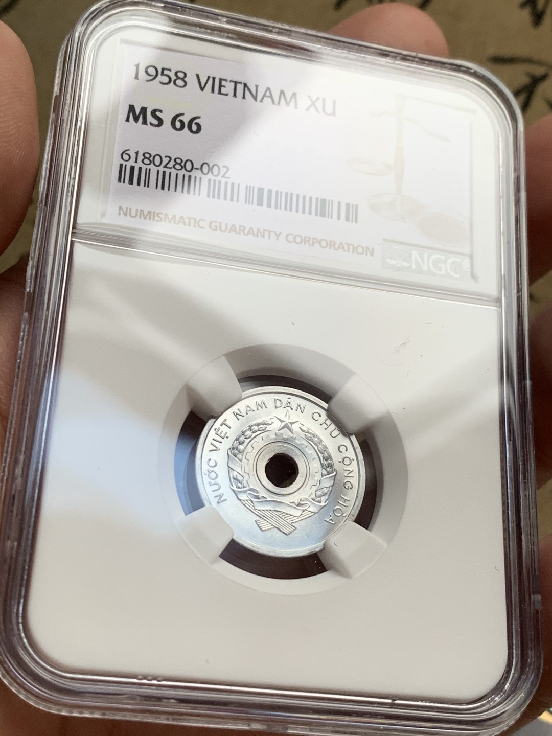 《竞宝斋》第51场-本周日，周一2场连拍（全场不限金额包邮） 北越/越南1958年NGC高分套币3枚，5XU MS67 NGC冠军分！