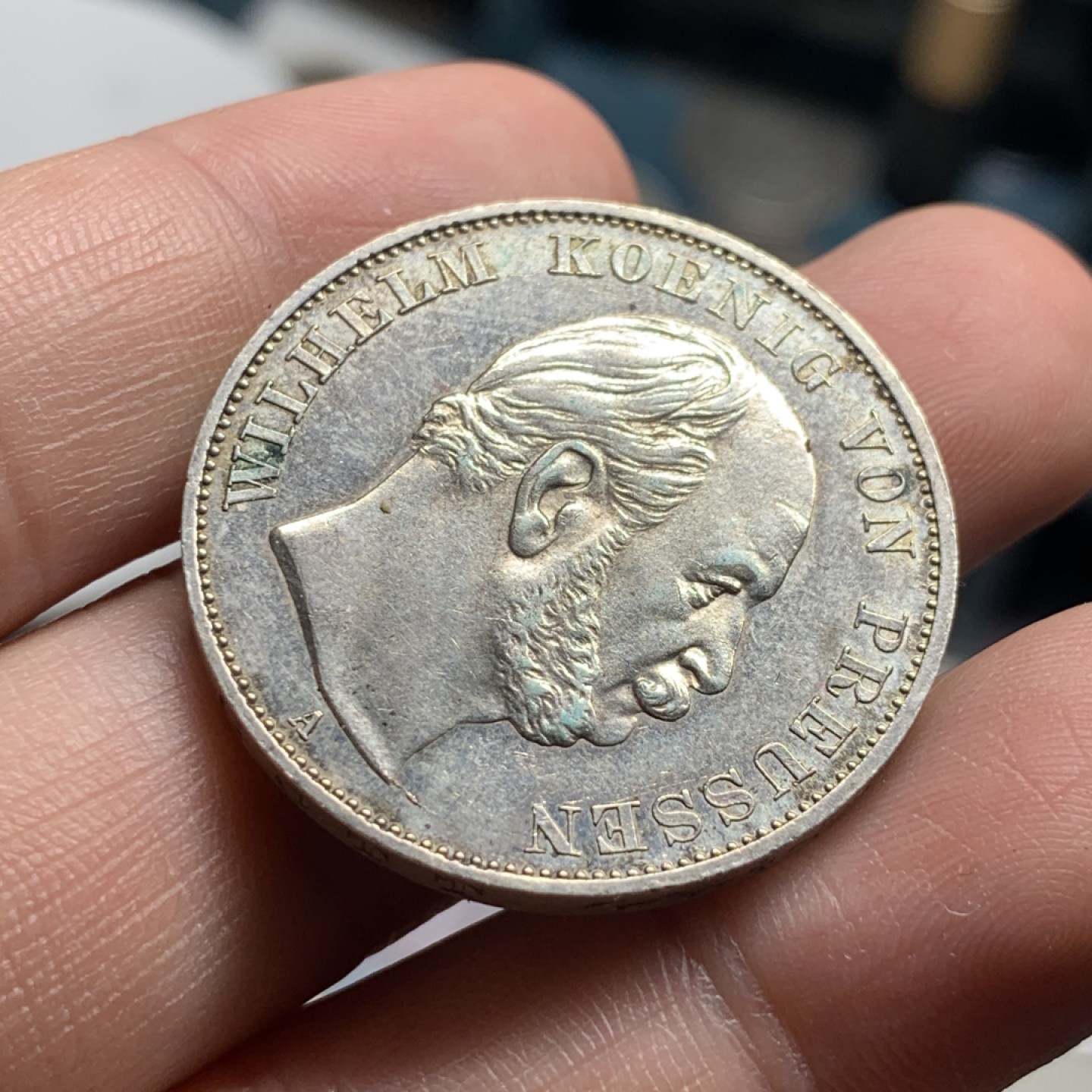 《竞宝斋》第51场-本周日，周一2场连拍（全场不限金额包邮） 德国普鲁士 1871年 纪念普法战争胜利 1泰勒 银币 原光好品 细节一流