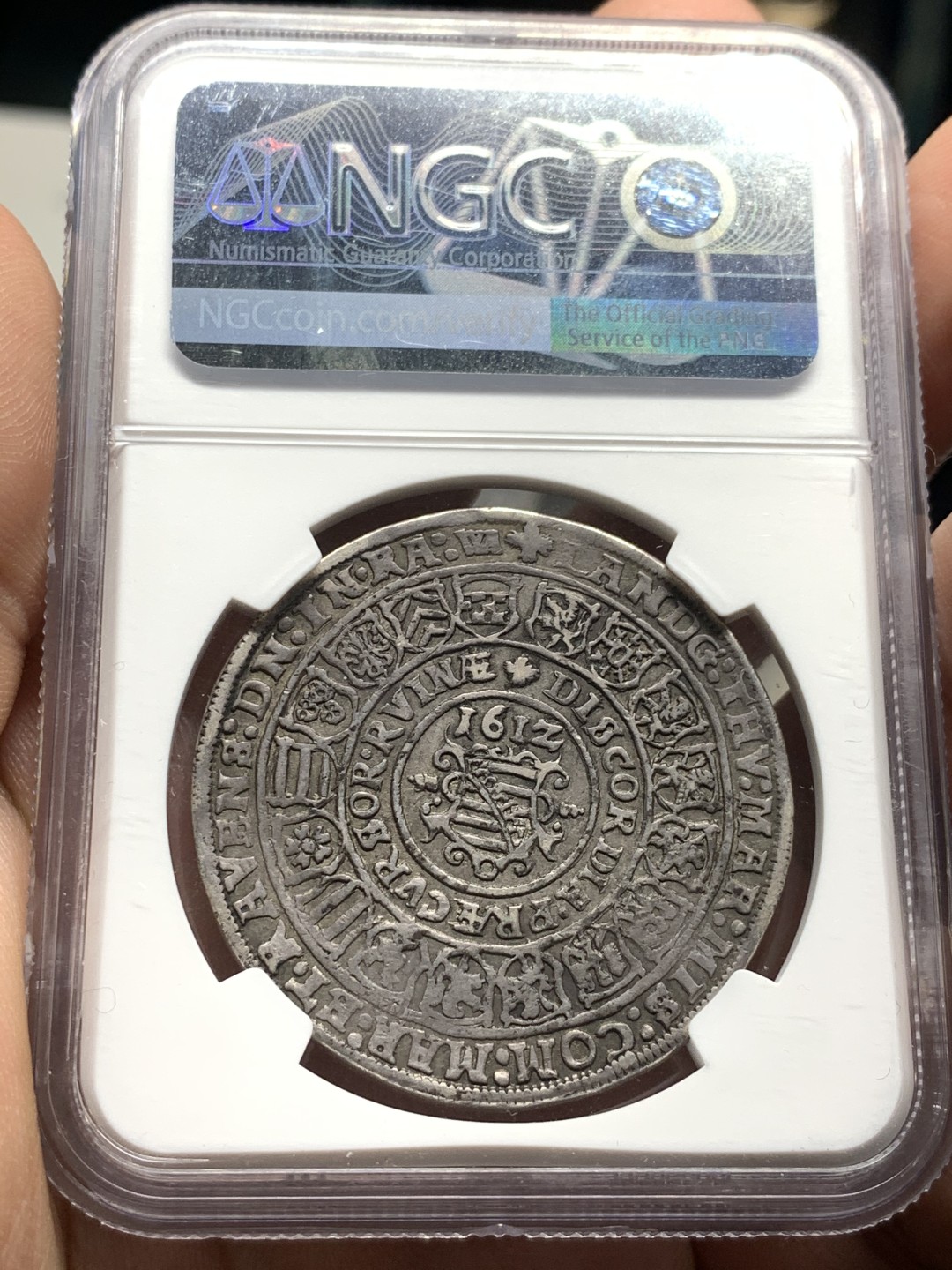 《竞宝斋》第51场-本周日，周一2场连拍（全场不限金额包邮） （NGC唯一冠军分） NGC XF45 1612年德国萨克森老泰勒 传说中的四个老头吹牛皮