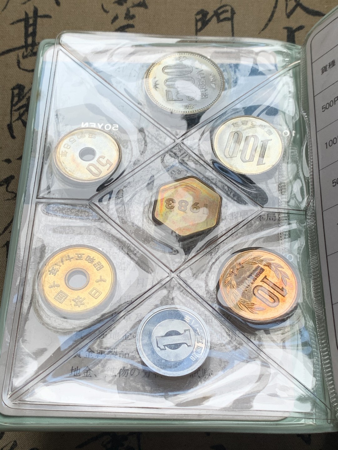 《竞宝斋》第51场-本周日，周一2场连拍（全场不限金额包邮） 日本1983年（昭和五十八年）清年份官方原装套币1-500日元 带铜章