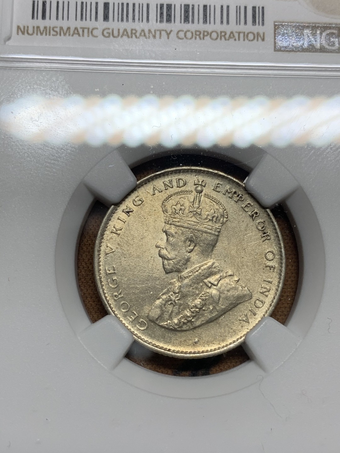 《竞宝斋》第51场-本周日，周一2场连拍（全场不限金额包邮） NGC AUD 1925 英属锡兰50分  银币 