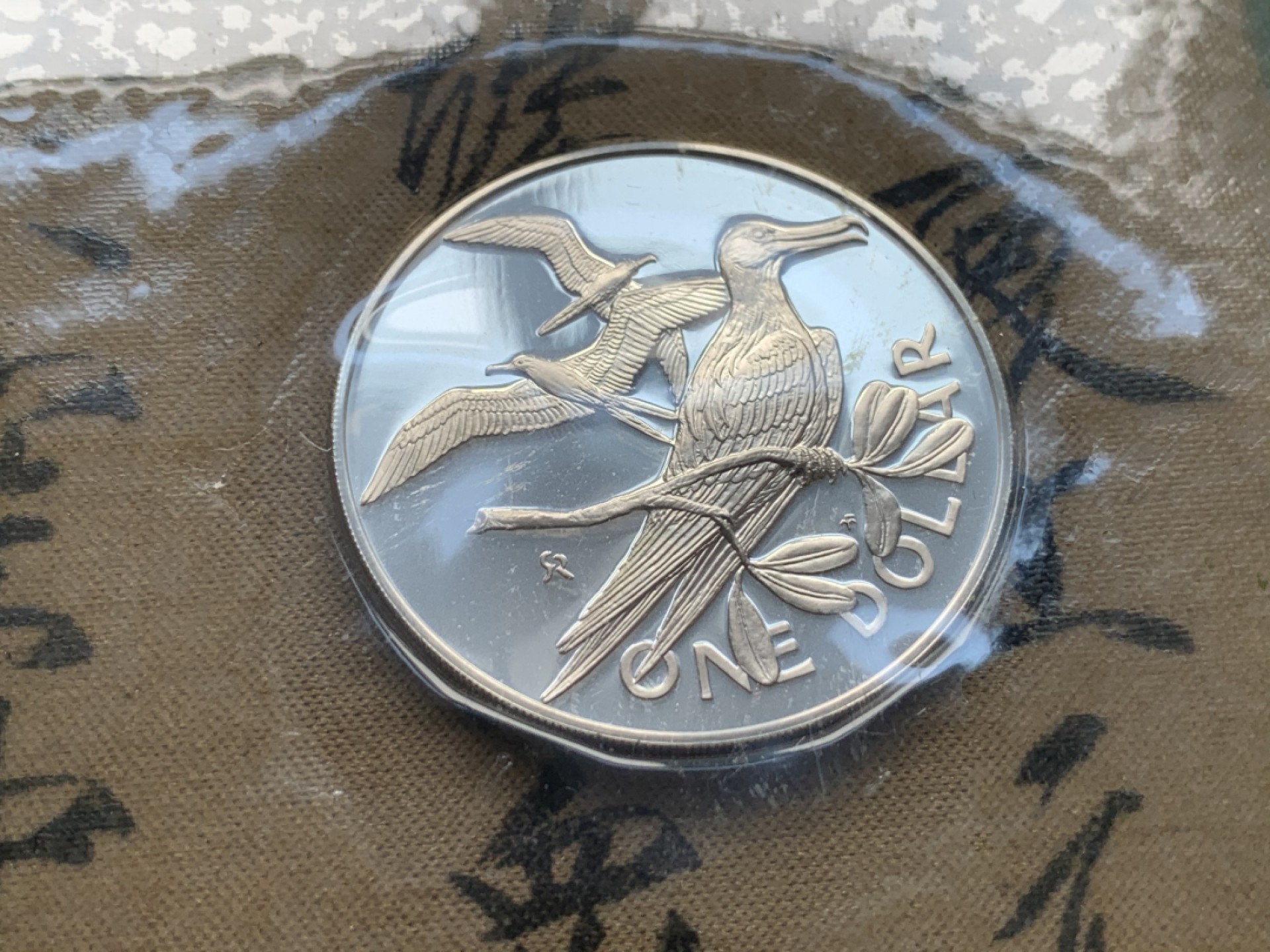 《竞宝斋》第51场-本周日，周一2场连拍（全场不限金额包邮） 原盒证书 维京群岛 1974年 鸟类 6枚套 富兰克林造币厂 精制纪念币 最大枚是银币