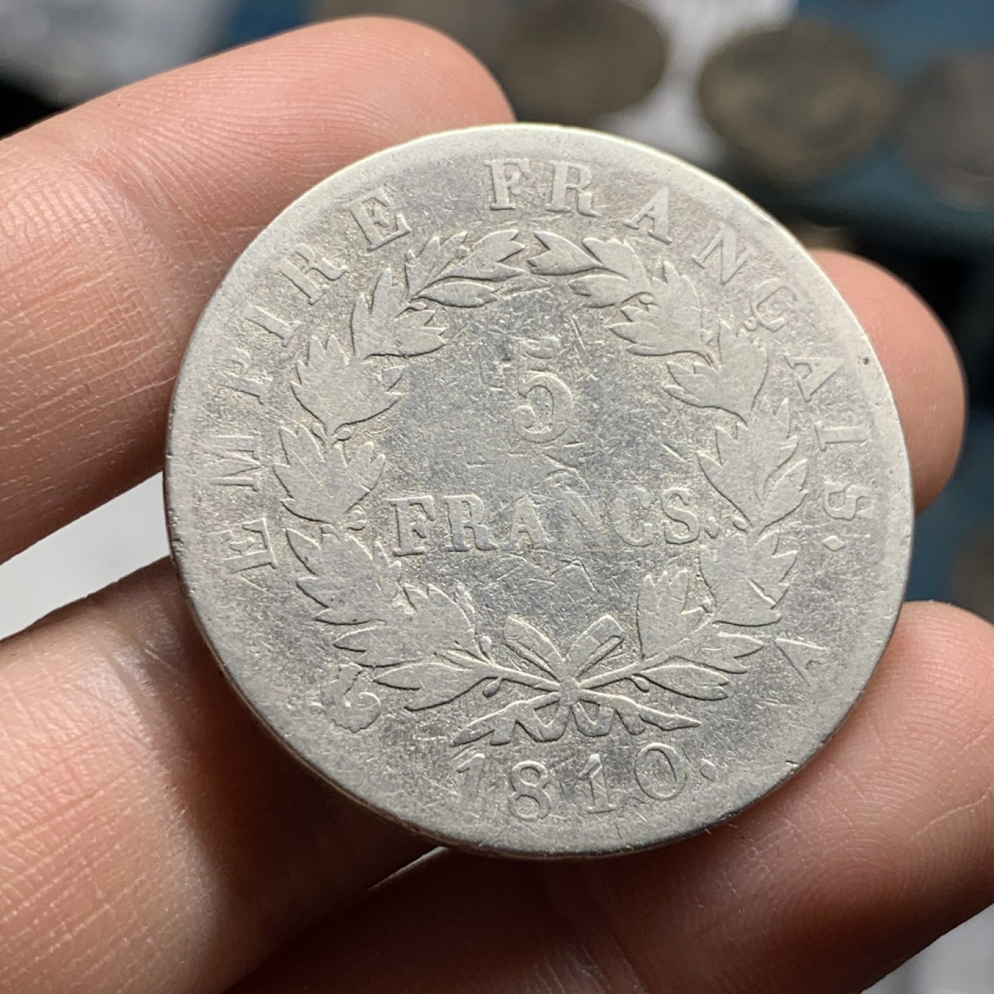 《竞宝斋》第51场-本周日，周一2场连拍（全场不限金额包邮） 法国1810-A年拿破仑一世5法郎大银币 