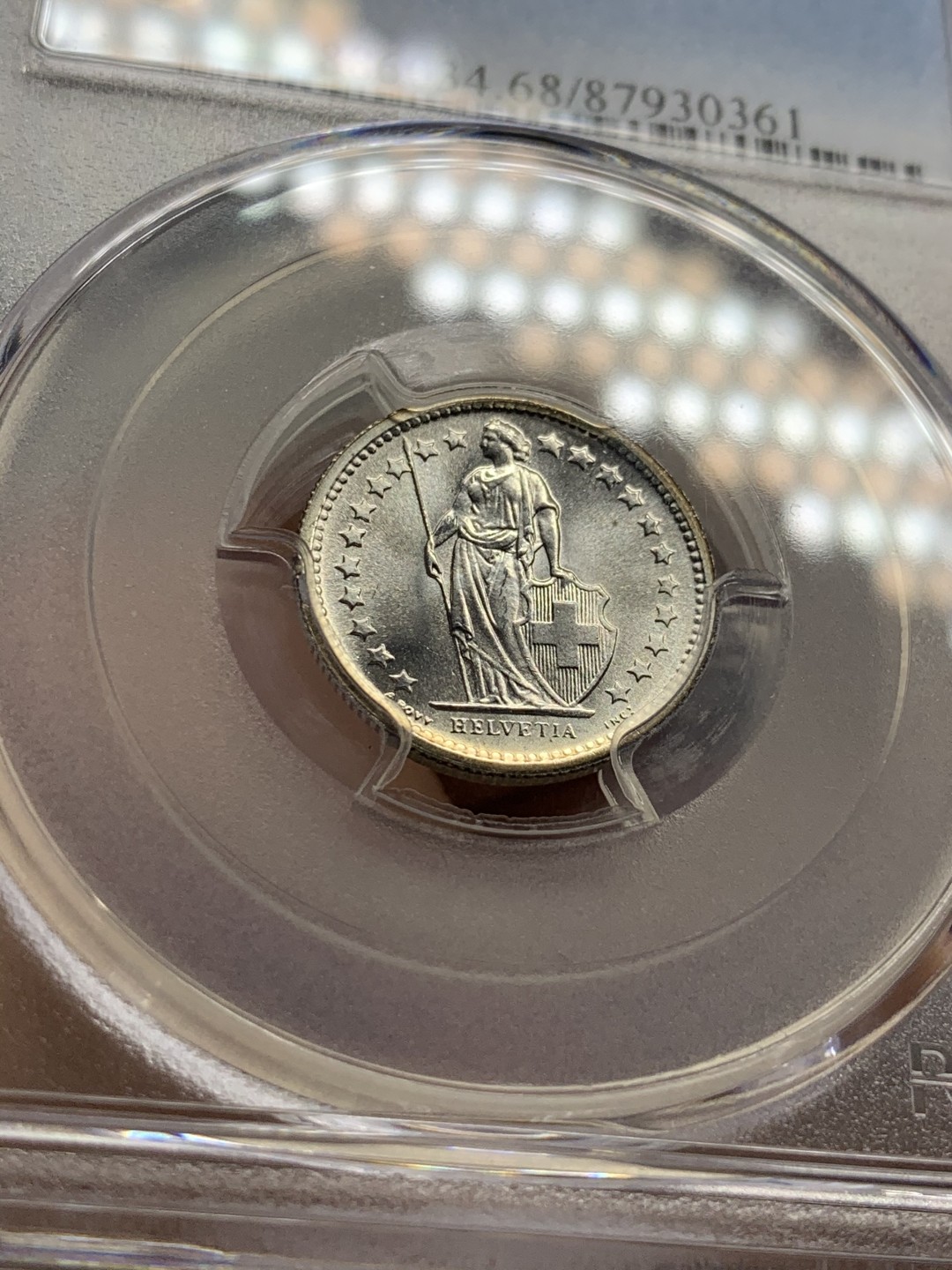 《竞宝斋》第52场-本周日，周一2场连拍（全场不限金额包邮） PCGS-MS68 1967B 瑞士1/2法郎银币 68分可谓近现代机制银币的极品