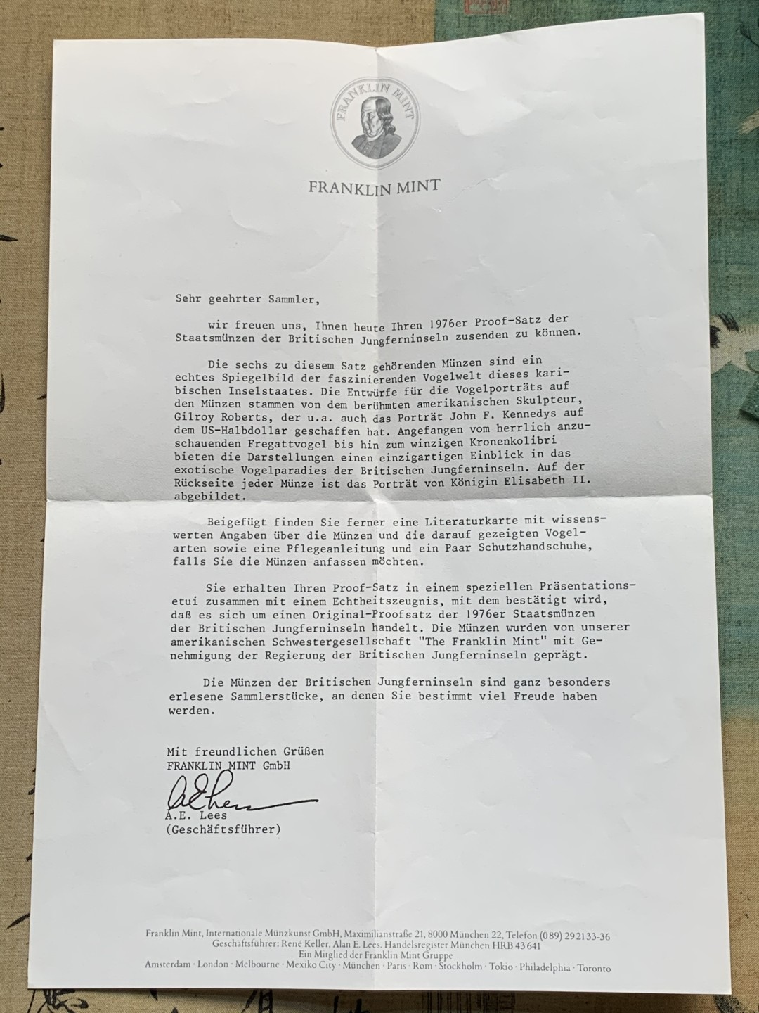 《竞宝斋》第52场-本周日，周一2场连拍（全场不限金额包邮） 原盒证书 维京群岛 1976年 鸟类 6枚套 富兰克林造币厂 精制纪念币 最大枚是银币