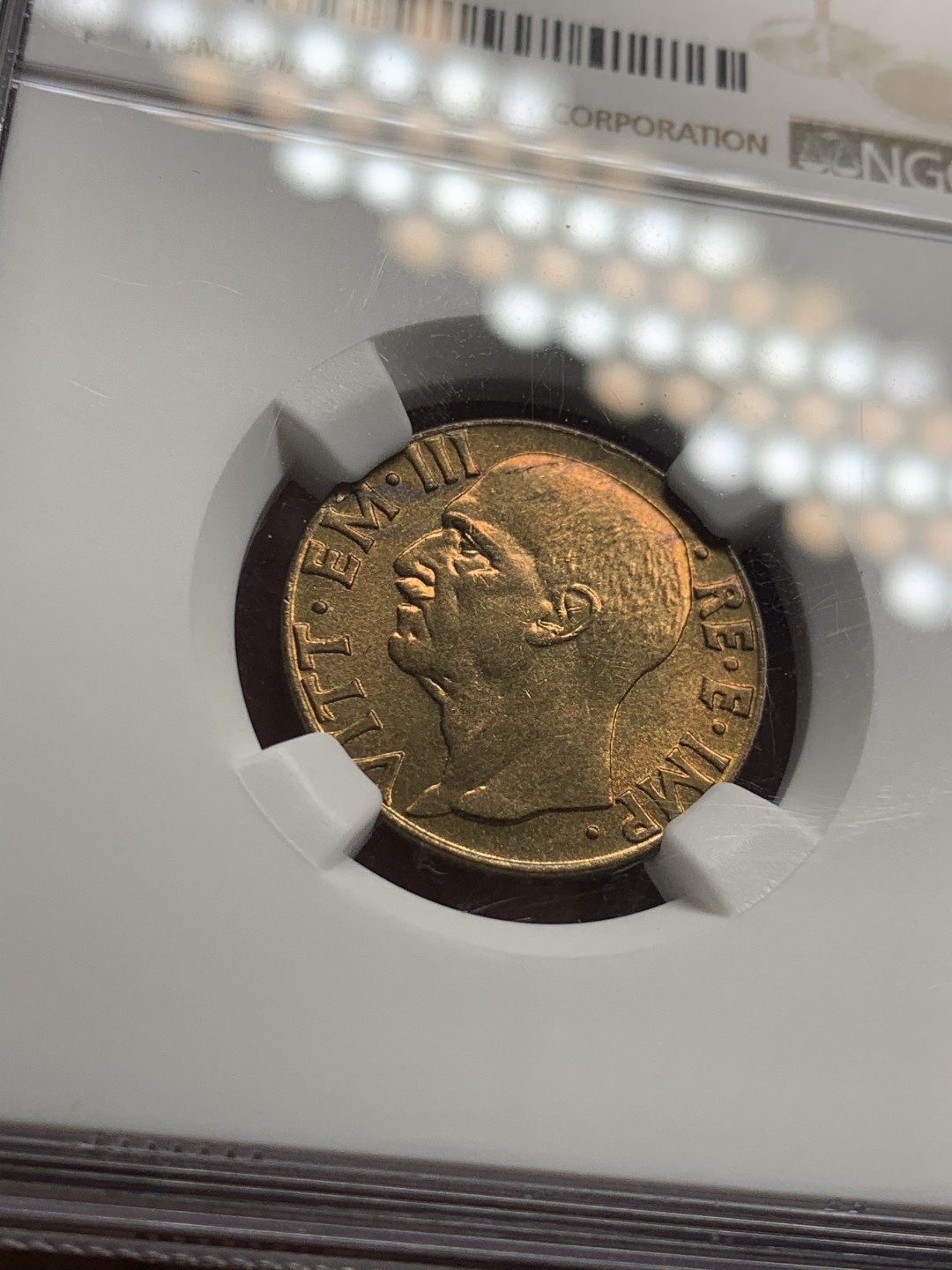 《竞宝斋》第52场-本周日，周一2场连拍（全场不限金额包邮） NGC MS65 1941R 意大利伊曼纽尔三世10分铜币 亚军分极品 铜光饱满