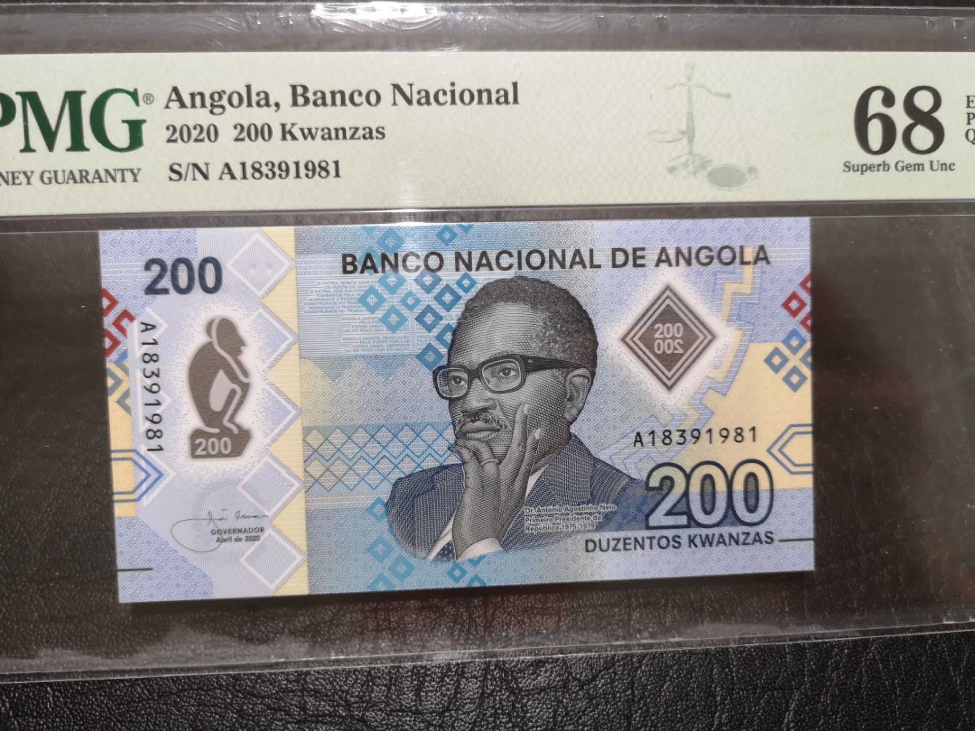 《外钞收藏家》第一百八十期拍卖 2020年安哥拉200 A冠 PMG68 无47