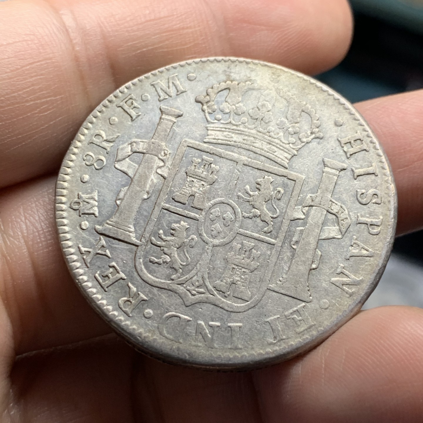 《竞宝斋》第52场-本周日，周一2场连拍（全场不限金额包邮） 西属墨西哥 1799年卡洛斯四世 8Reals银币 AU状态带光