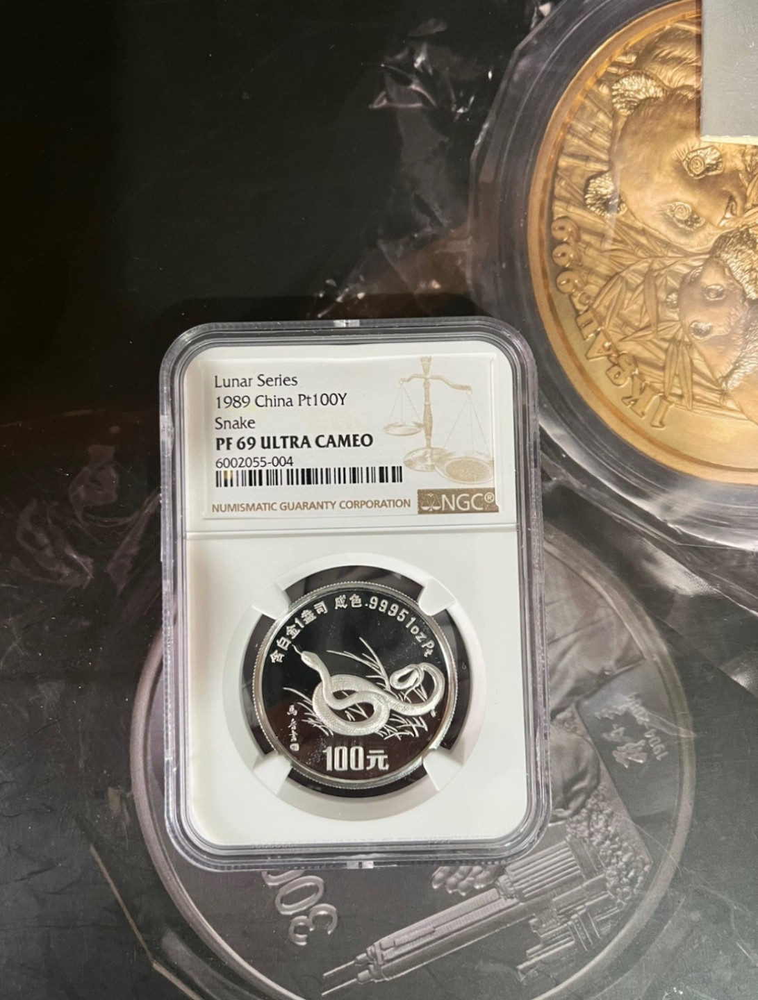 老精稀金银币专场「第3期」 1989年1盎司生肖蛇铂金币