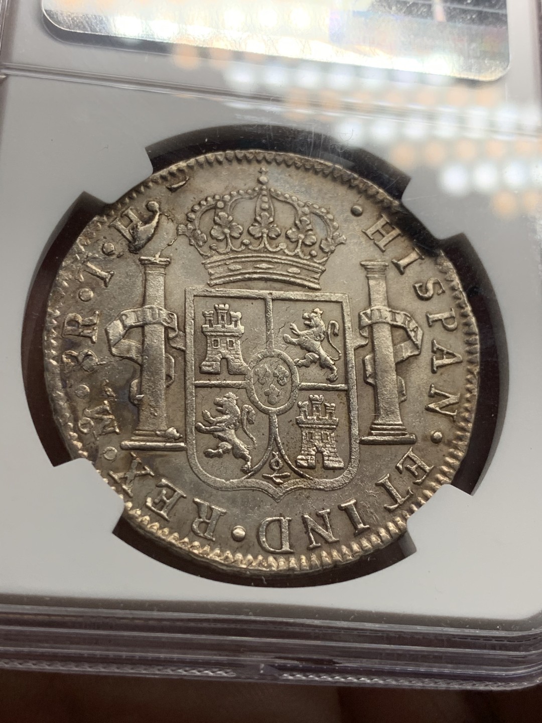 《竞宝斋》第52场-本周日，周一2场连拍（全场不限金额包邮） NGC-AUD  墨西哥双柱 卡洛斯四世  1808  8 里亚尔  原味深打  流银  国外都是200刀起