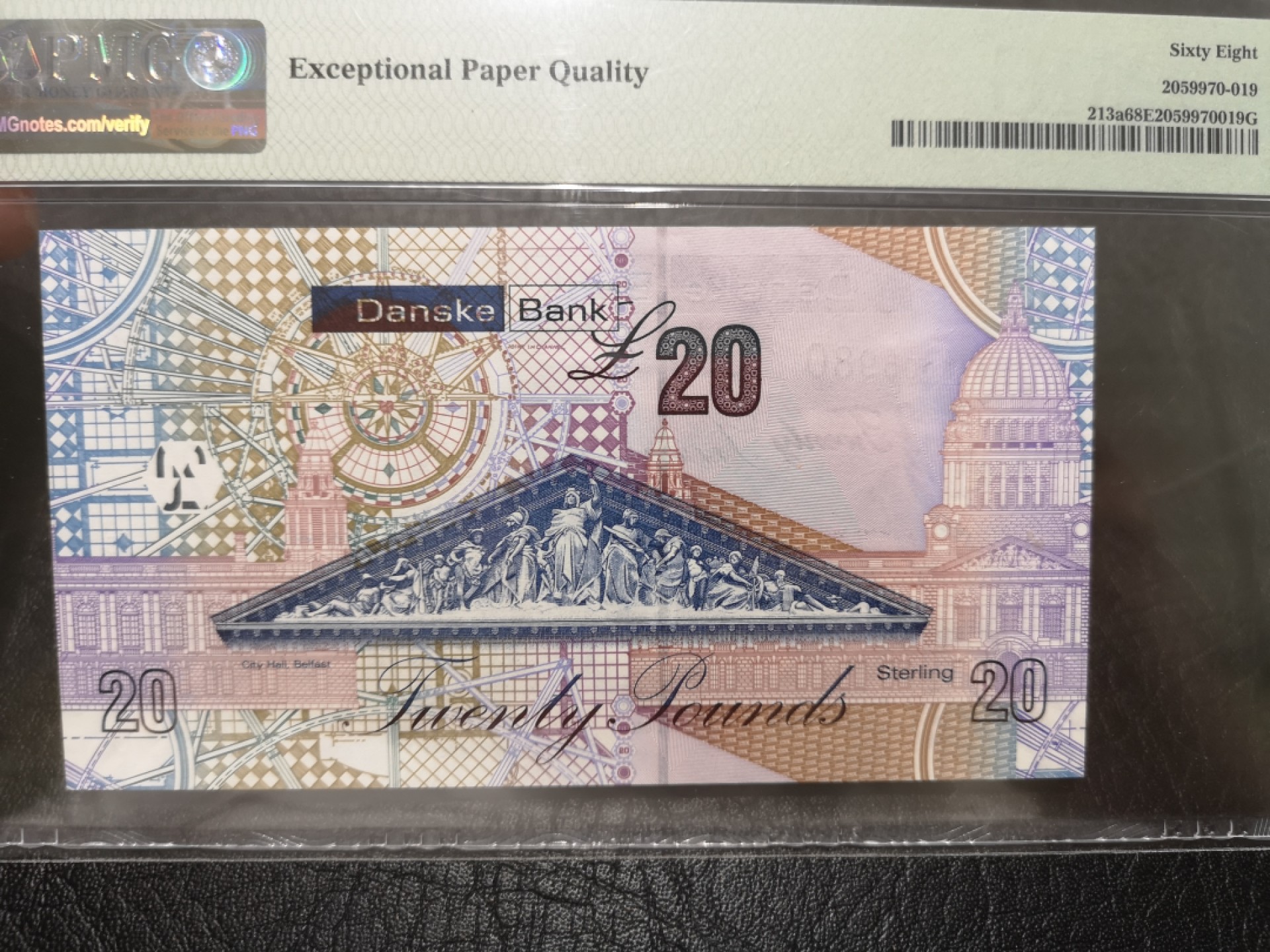 《外钞收藏家》第一百七十八期拍卖 2012年北爱尔兰20镑 AA冠 PMG68 无47