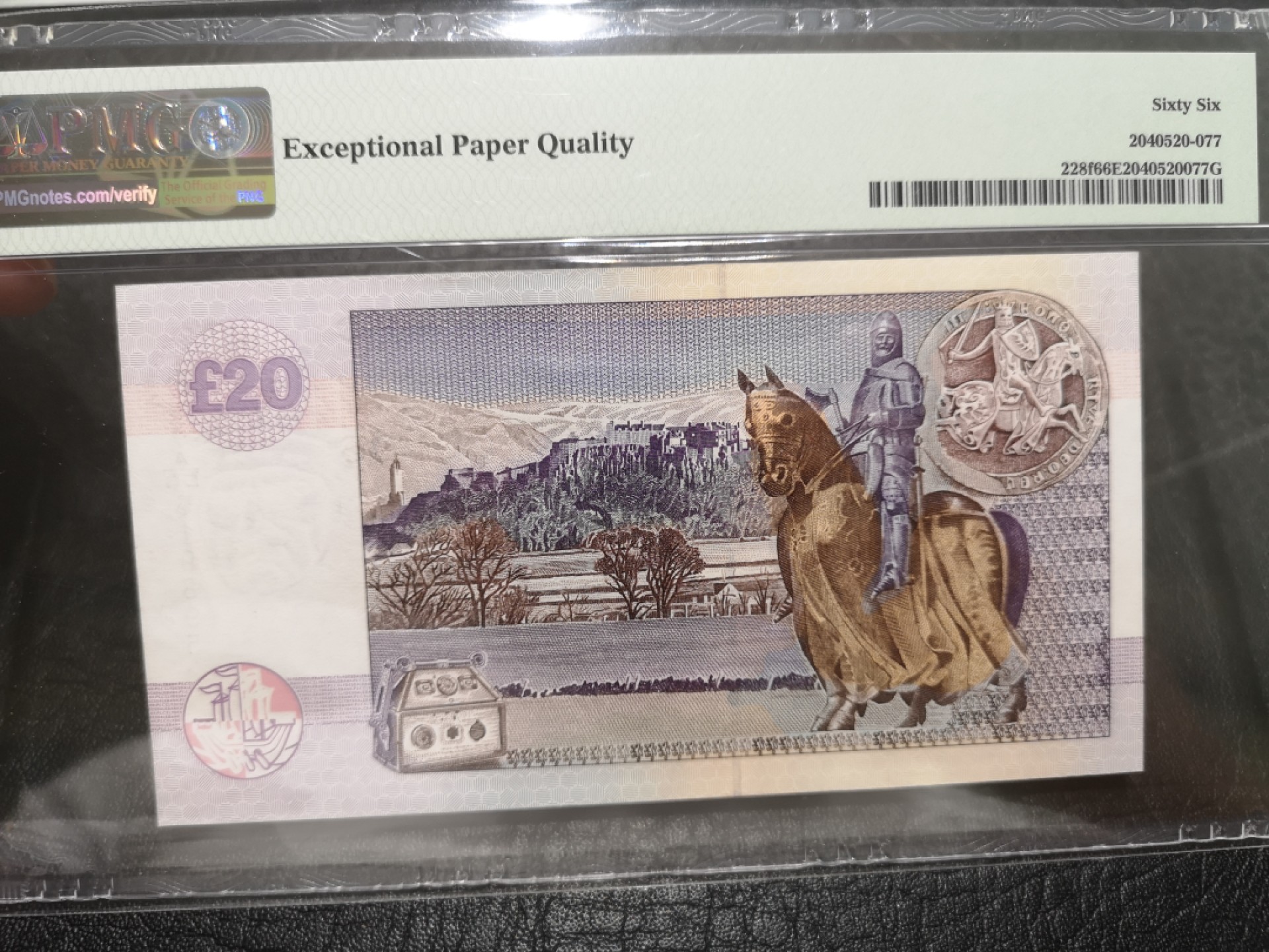 外钞收藏家》第一百七十六期拍卖 2004年苏格兰克莱斯戴尔银行20镑 PMG66 无47