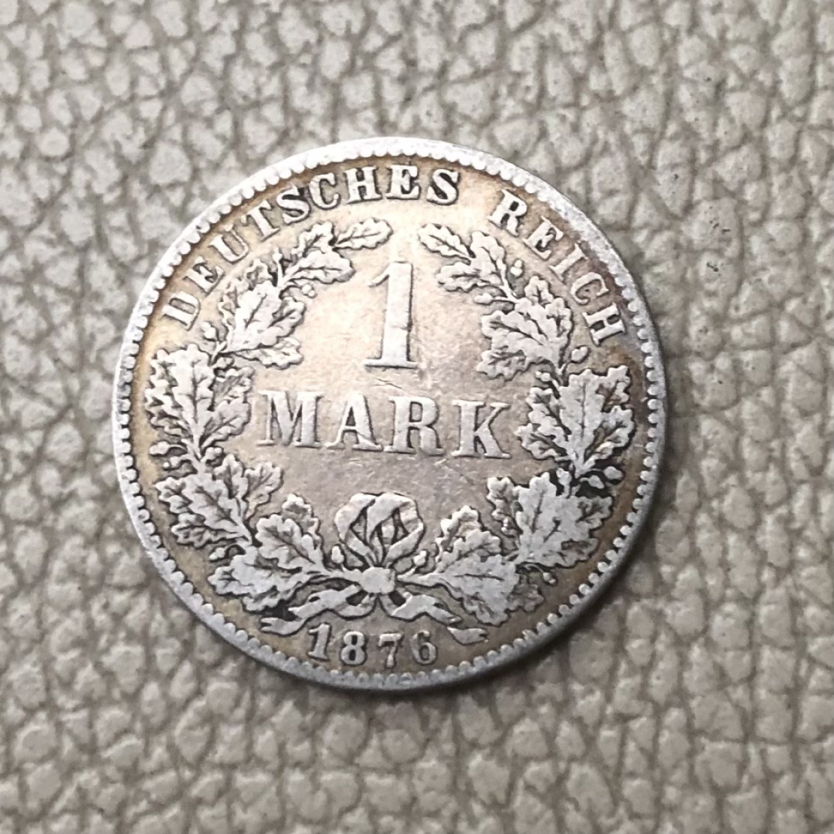 【保诚微拍】第28期 外国老银币【马剑、摩根主场】 德国 1876年 H厂 短翅 1马克 银币（ 5.55克 0.9银）