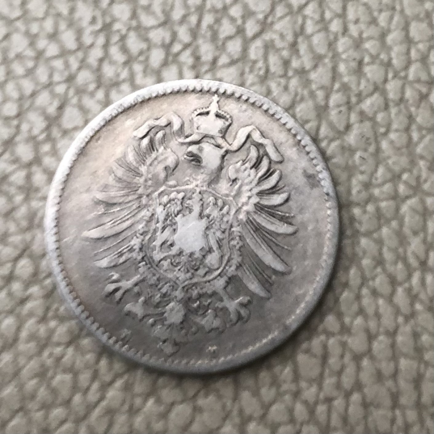 【保诚微拍】第28期 外国老银币【马剑、摩根主场】 德国 1876年 H厂 短翅 1马克 银币（ 5.55克 0.9银）