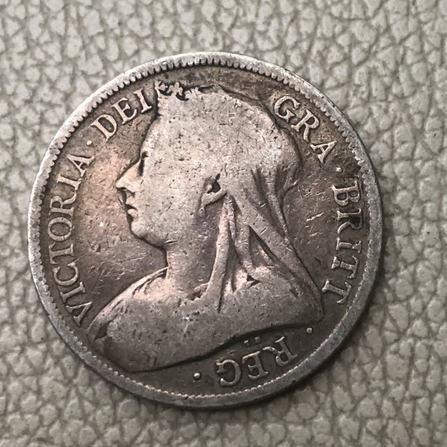 【保诚微拍】第28期 外国老银币【马剑、摩根主场】 英国 维多利亚女王 1893年 披纱版 半克朗 银币 （14克 0.925银）