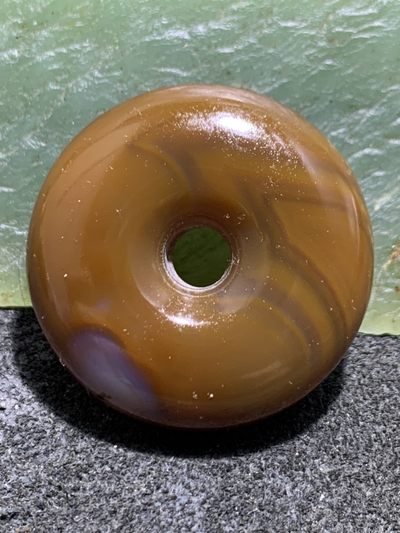 精美高玉化巴西缠丝玛瑙平安扣一个， - 精美高玉化巴西缠丝玛瑙平安扣一个，