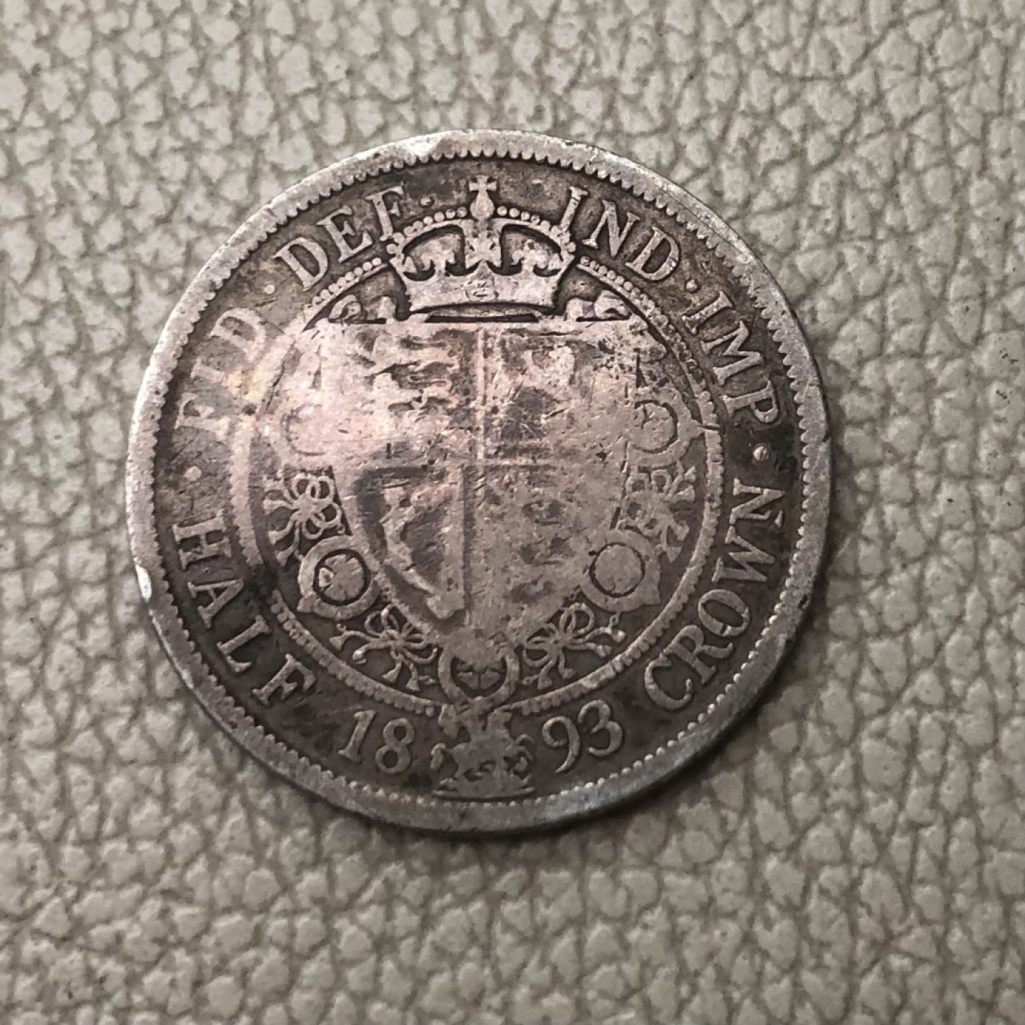 【保诚微拍】第28期 外国老银币【马剑、摩根主场】 英国 维多利亚女王 1893年 披纱版 半克朗 银币 （14克 0.925银）