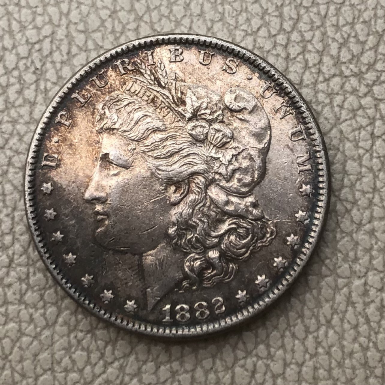 【保诚微拍】第28期 外国老银币【马剑、摩根主场】 美国 1882年 摩根 1美元 克朗型 大银币 （26.8克 0.9银）近未流通品！胸毛清晰！！！