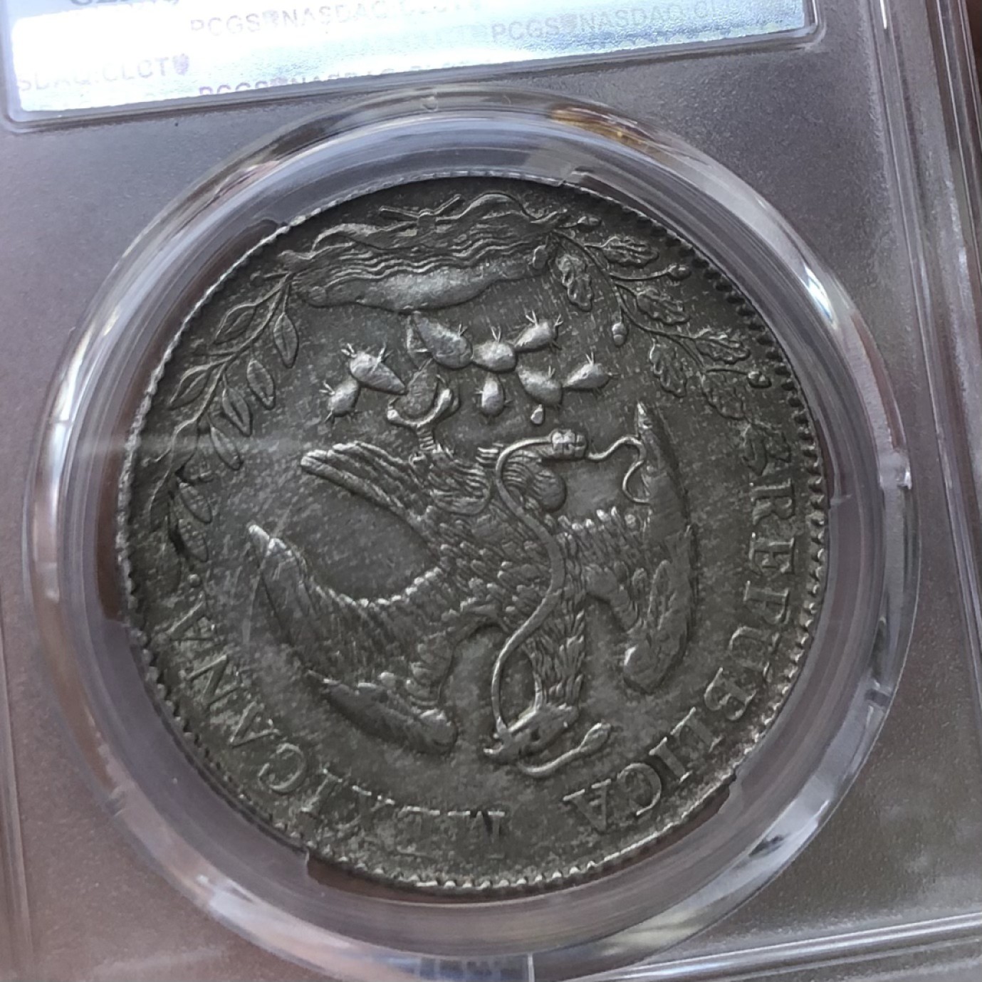 【保诚微拍】第28期 外国老银币【马剑、摩根主场】 【PCGS AU】墨西哥 1897年-Mo-AM 8 reales 鹰洋 完美黑包浆
