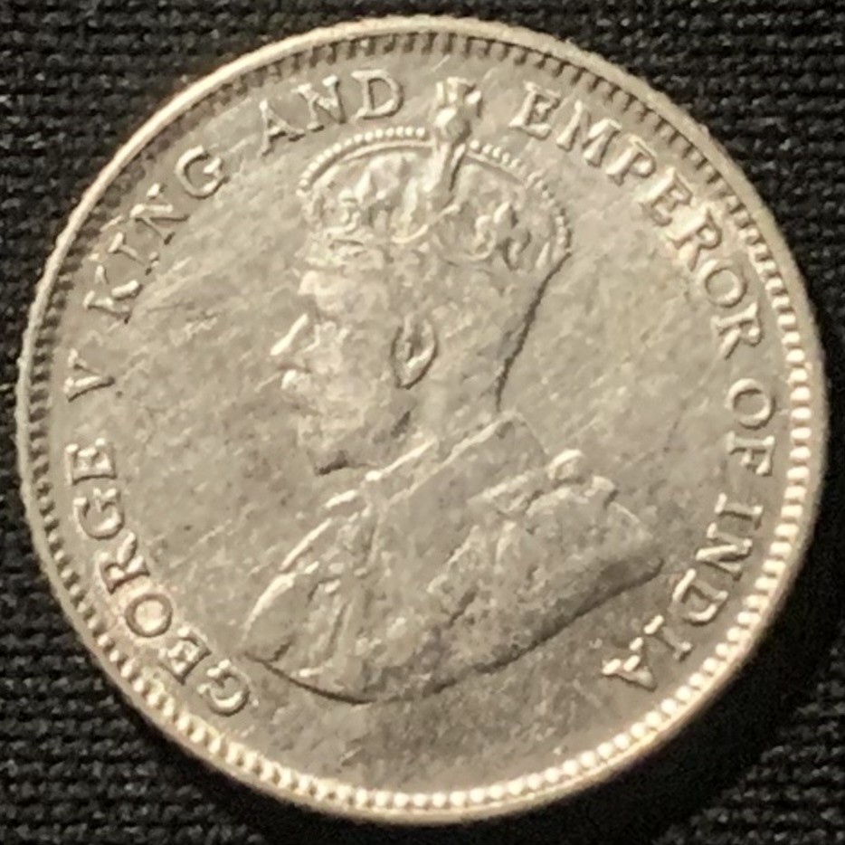 紫瑗钱币——第196期拍卖 海峡殖民地 1927年 乔治五世 10分 2.71克 0.6银