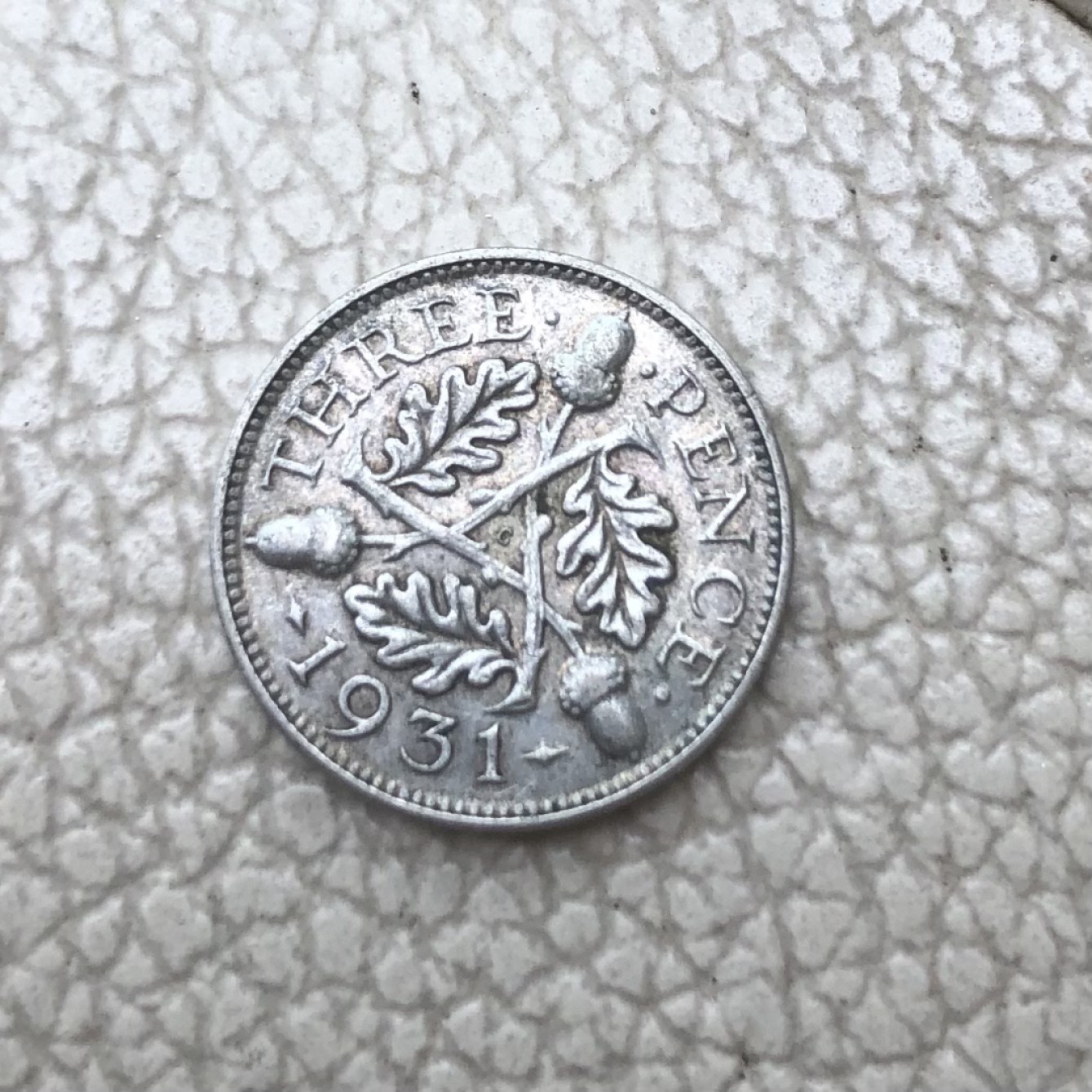 【保诚微拍】第28期 外国老银币【马剑、摩根主场】 英国 乔治五世 1931年 橡树叶 三便士 银币（1.4克 0.5银）  近未流通品！