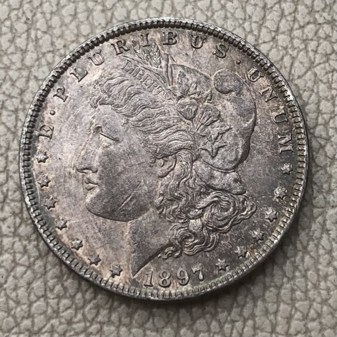 【保诚微拍】第28期 外国老银币【马剑、摩根主场】 美国 1897年 摩根 1美元 克朗型 大银币 （26.8克 0.9银）