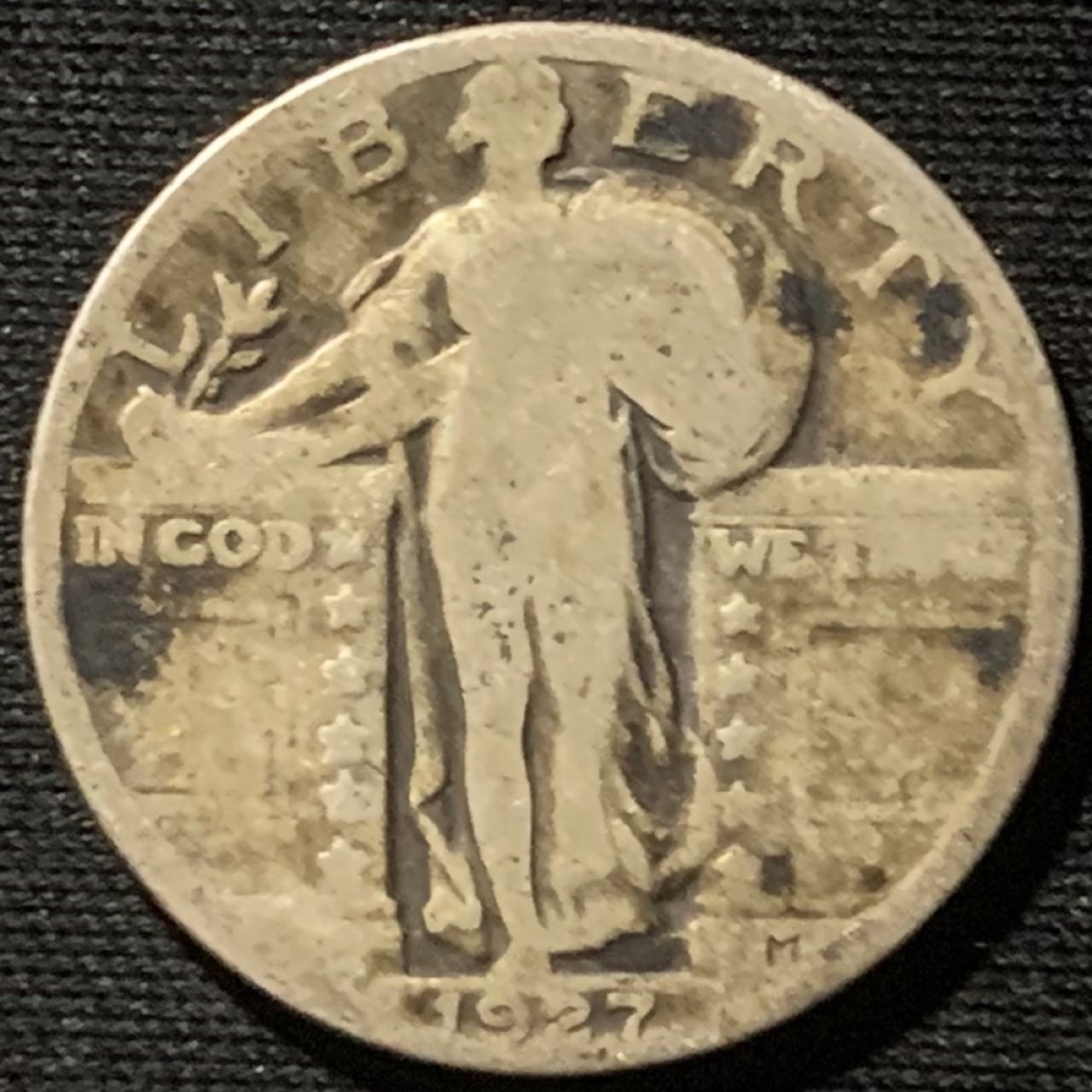 紫瑗钱币——第196期拍卖 美国 1927年 飞鹰 25美分 6.25克 0.9银