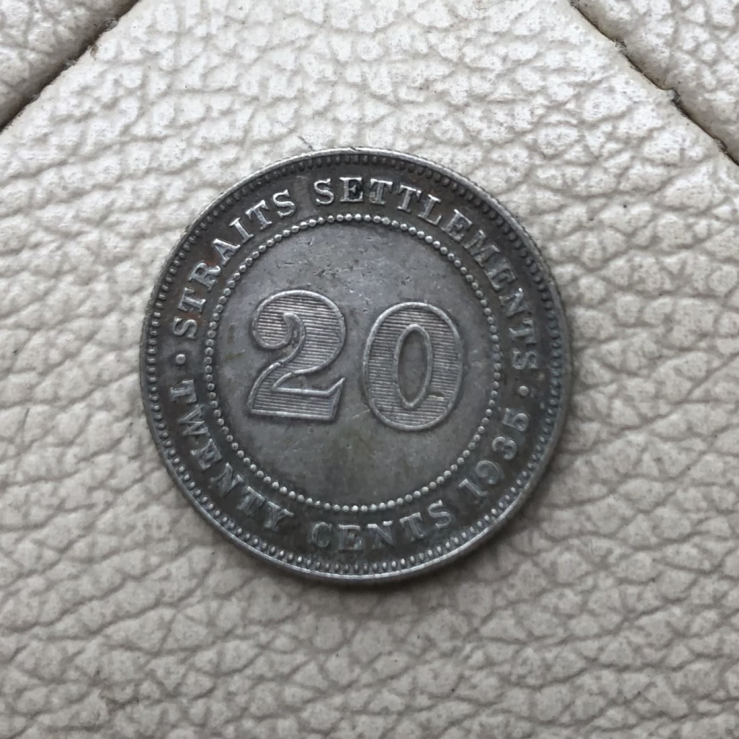 【保诚微拍】第28期 外国老银币【马剑、摩根主场】 英属海峡殖民地 乔治五世 1935年 20分 硬币 银币（5.4克，0.6银）  好品