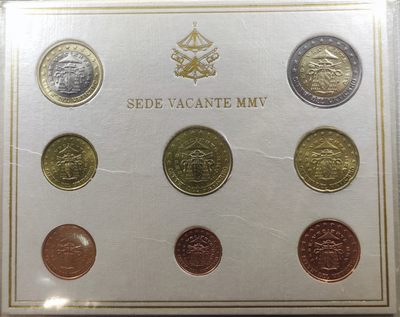 巴斯克收藏 世界硬币第4期套币专场 伊拉克巴比伦精制套等 3/4/5号0元起三连拍 - 梵蒂冈2005年缺位欧元套币 稀少套币