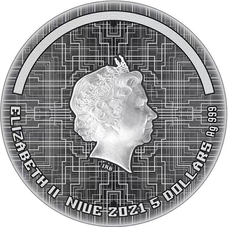 【海寧潮客户代拍】纽埃2021年塞博朋克2077炫彩2盎司银币