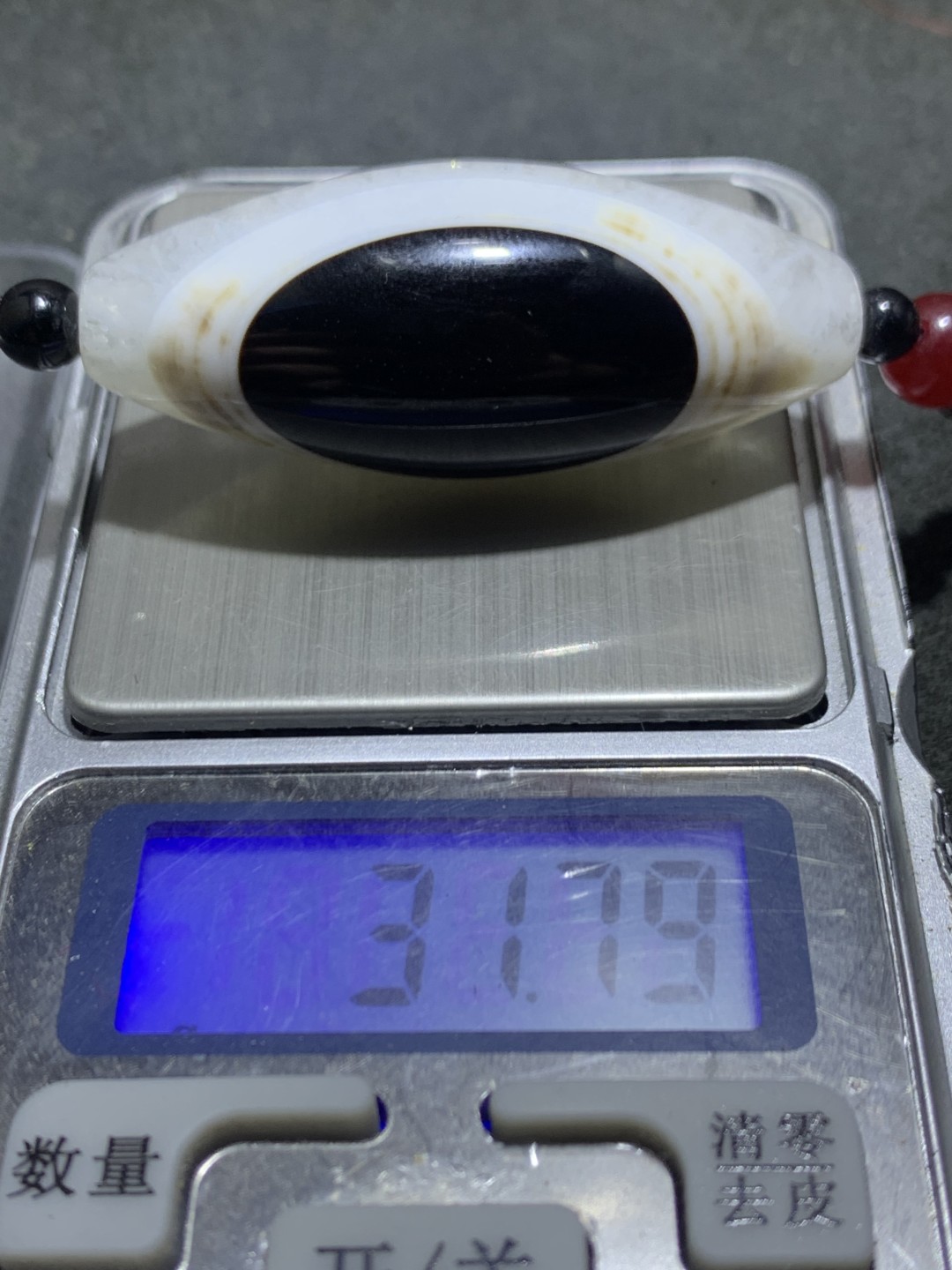 精美高玉化药师玛瑙天眼水晶大桶珠一颗，