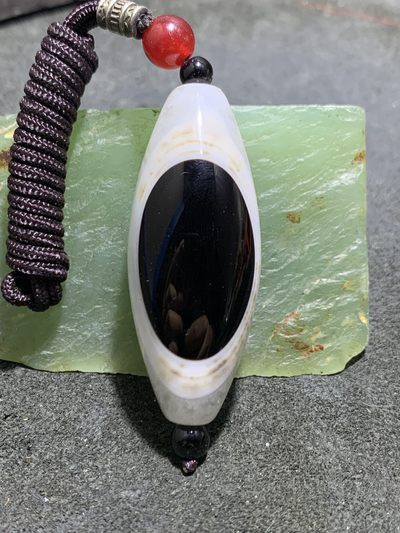 精美高玉化药师玛瑙天眼水晶大桶珠一颗， - 精美高玉化药师玛瑙天眼水晶大桶珠一颗，