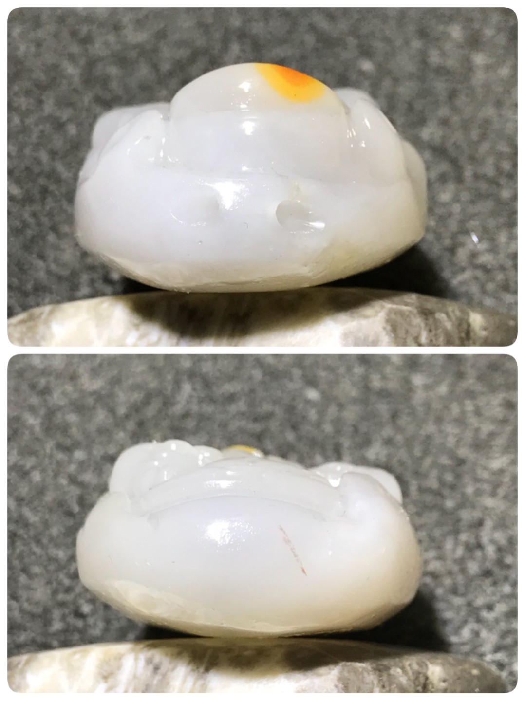 天然新疆三彩玉雕财神吊坠(把件)一个，
