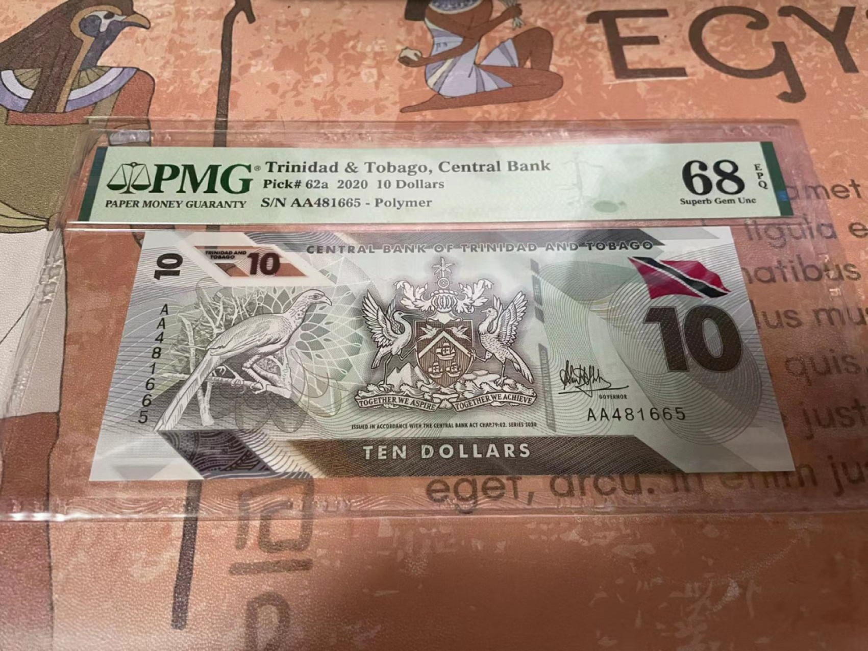 【Blue Auction】✨世界纸币精拍第180期（共73拍） 【AA冠】特立尼达和多巴哥 2020年10元 PMG68EPQ 高分