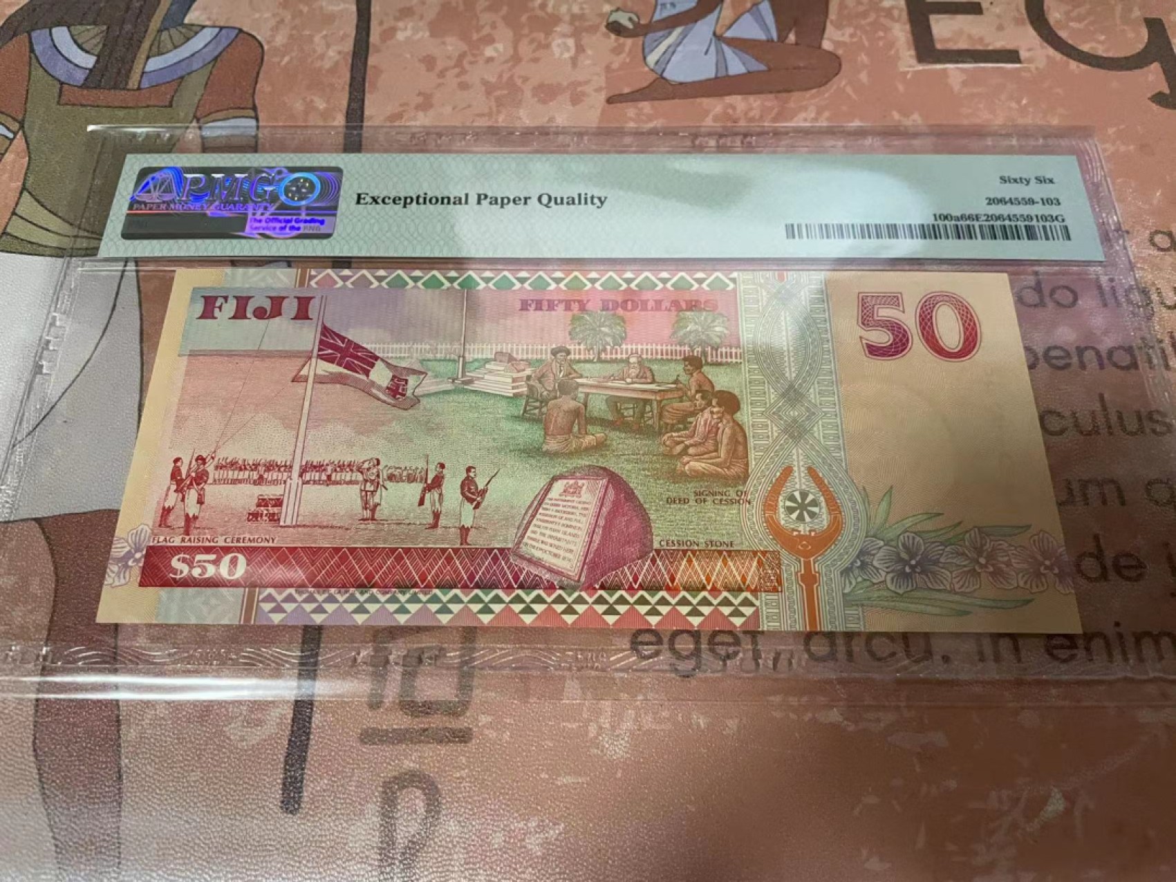 【Blue Auction】✨世界纸币精拍第180期（共73拍） 【A冠102小号】斐济 1996年50元 PMG66EPQ 女王