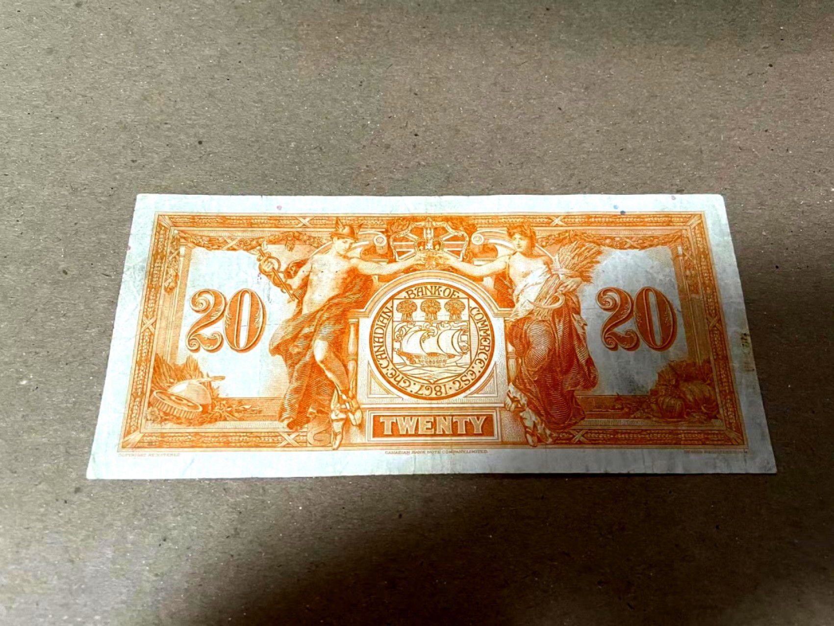 【Blue Auction】✨世界纸币精拍第180期（共73拍） 加拿大 1935年20元 经典海王 雕刻非常漂亮 众神&裸女 品相如图 原汁原味 