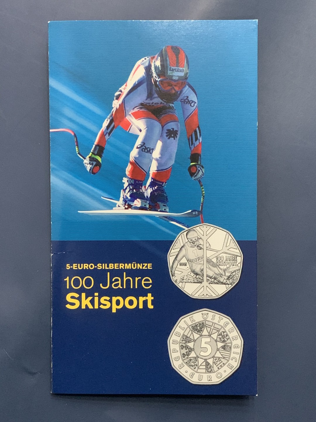 《竞宝斋》第53场（献给最美的劳动者，祝五一快乐！）-本周日，周一2场连拍（全场不限金额包邮） 2005年 奥地利 5欧元 速降滑雪 银币卡装