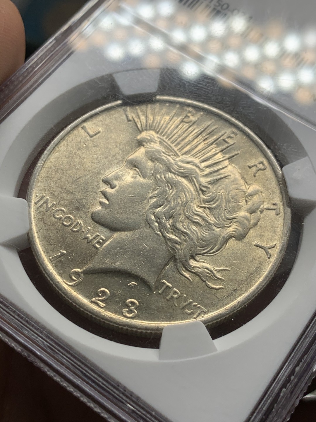 《竞宝斋》第53场（献给最美的劳动者，祝五一快乐！）-本周日，周一2场连拍（全场不限金额包邮） NGC MS61 美国1923年和平银币双面薄包浆 好状态