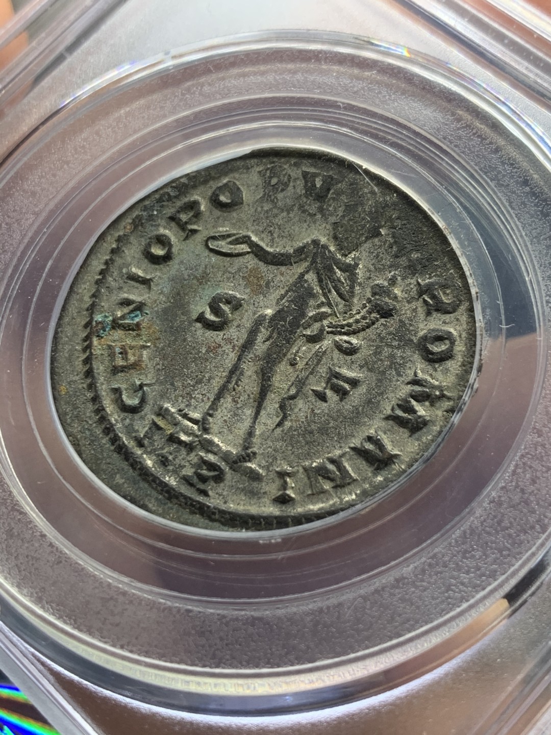 《竞宝斋》第53场（献给最美的劳动者，祝五一快乐！）-本周日，周一2场连拍（全场不限金额包邮） 公博 MS62 公元285-310年 古罗马帝国 马克西米安一世 1F 铜币 10.4克所见最厚重 全深打状态极佳 银层清晰