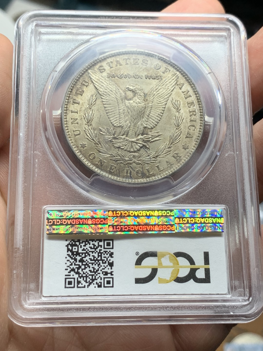 《竞宝斋》第53场（献给最美的劳动者，祝五一快乐！）-本周日，周一2场连拍（全场不限金额包邮） PCGS MS62美国1887年 摩根银币双面灰黑彩 少见彩种 摩根玩家收藏级彩