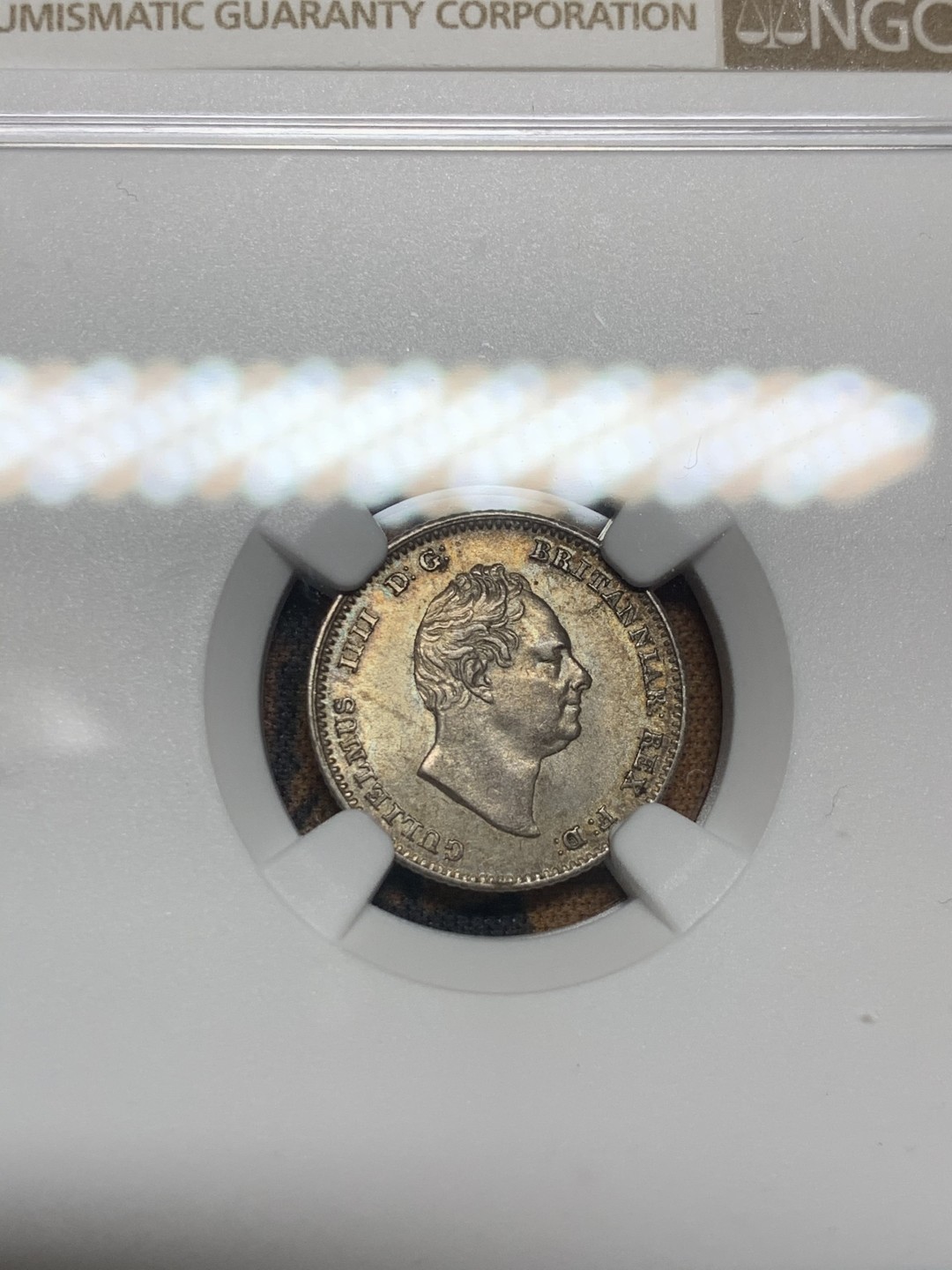 《竞宝斋》第53场（献给最美的劳动者，祝五一快乐！）-本周日，周一2场连拍（全场不限金额包邮） NGC-MS63 1836年英国威廉四世4便士银币 不列颠女神坐像版，主要用于英属圭亚那