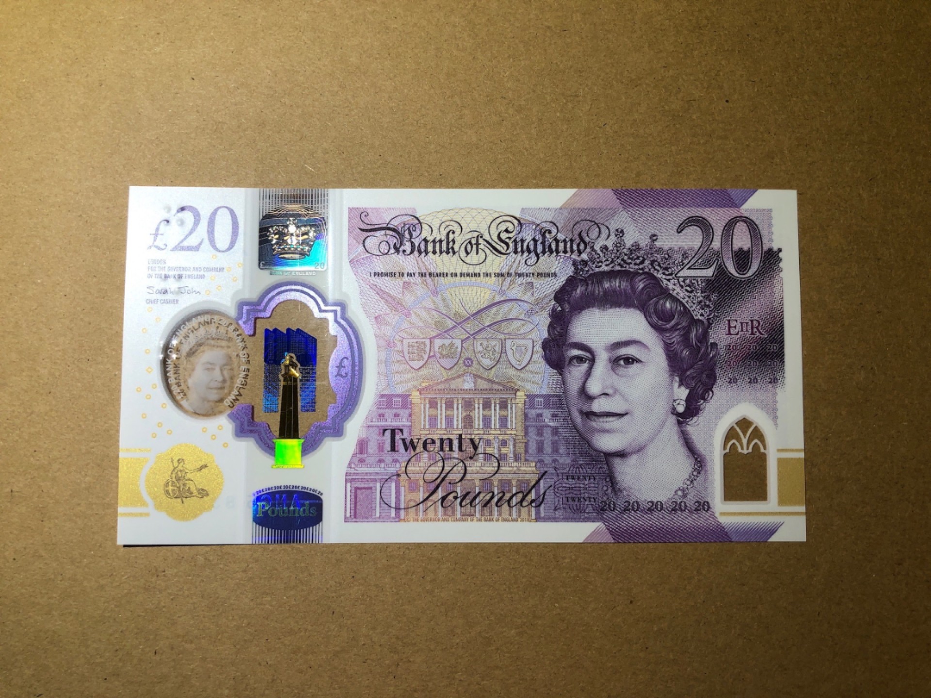 《张总和他的朋友们外币收藏》五一特别精品场 英格兰20镑 UNC 塑料钞